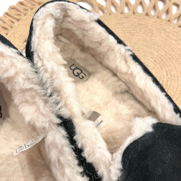 UGG Ansley Water-Resistant Suede Wool Lined Moccasin Slippers Size 8 Black - Picture 13 of 13